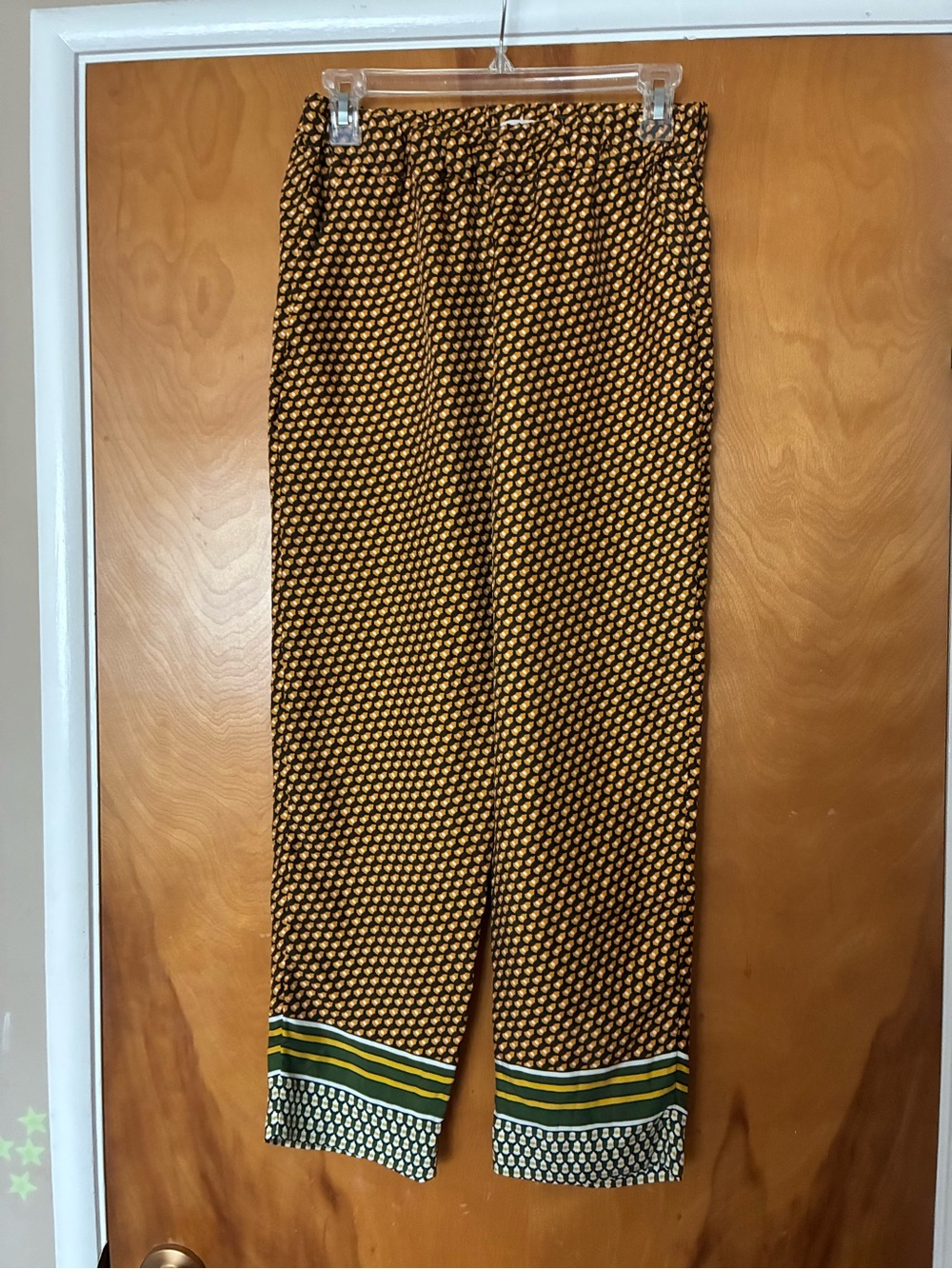 J.Crew collection silk pants geometic print